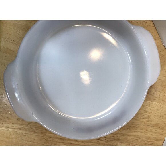 Vintage 2 X 1960s Fire King Primrose Pink & Red Flower 8" Round Casserole Baker - Picture 6 of 6